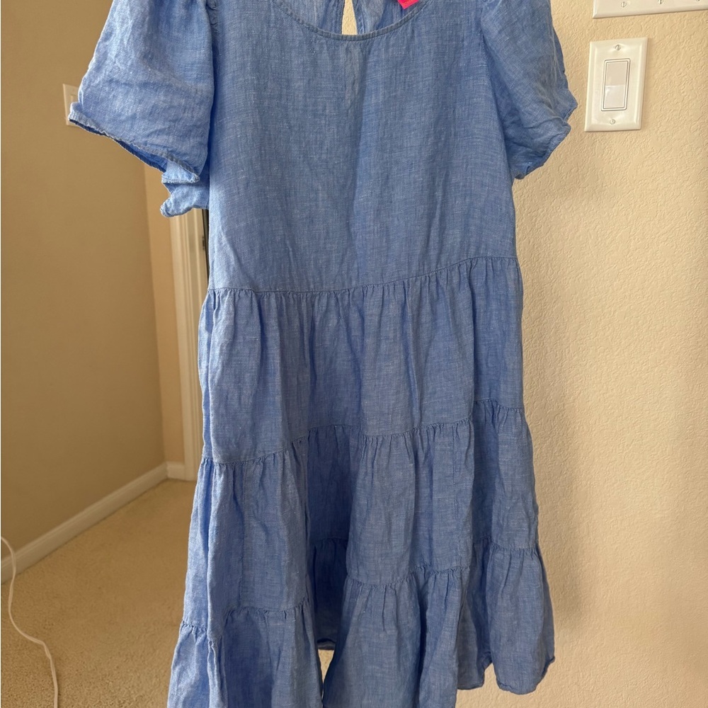 Lilly Pulitzer Blue Tiered Short Sleeve Dress